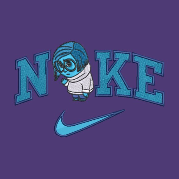 Nike Sadness Embroidered Adult Unisex Crewneck Sweatshirt Inside Out - Picture 5 of 10